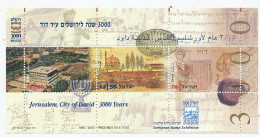 TIMBRE STAMP ZEGEL ISRAEL BF FEUILLET 3e MILLENAIRE DE JERUZALEM  XX - Ungebraucht (mit Tabs)