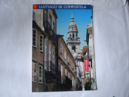 Delcampe - Espagne Santiago De Compostela Rue Avec Commerce ( Hotel   Neuve - Santiago De Compostela