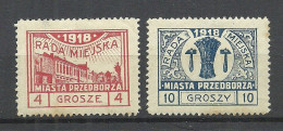 Poland Polen Polska 1918 Local Post Przedborz Michel 8 & 10 * Some Stain - Nuovi