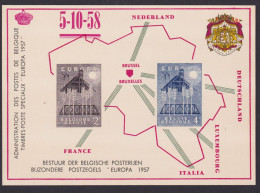 Europa Cept Belgien Gedenkblatt Wertstempel Wie 1070-1071 Wappen Und Krone - Autres & Non Classés