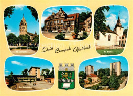 73103186 Bergisch Gladbach St Laurentius Rathaus Ev Kirche Busbahnhof Hochhaeuse - Bergisch Gladbach