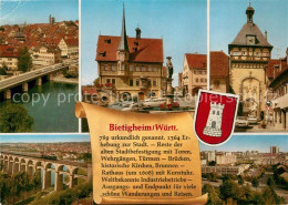 73101042 Bietigheim-Bissingen Bruecken Rathaus Stadtturm Viadukt Bietigheim-Biss - Bietigheim-Bissingen