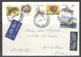 Australia.   Stamp Sc. 785-787, 868, Mi. 715C, 717C On Air Mail Letter, Sent From Taren Point On 3.03.1983 To France - Covers & Documents
