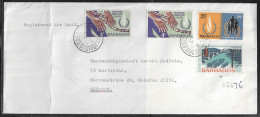 Barbados.   Stamp Sc. 309-311 On Air Mail Registered Letter, Sent From Barbados On 31.12.1968 To Germany - Barbades (1966-...)