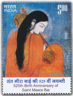 India 2023 Mira Bai,Hindu Mystic,Poet,Devotee Of Lord Krishna,God, Musical Instrument,Music, MNH (**) Inde Indien - Ungebraucht