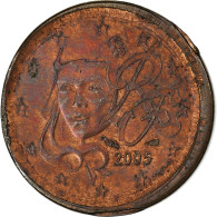 France, Euro Cent, Error Broadstruck, 2005, Paris, Cuivre Plaqué Acier, SUP - Variétés Et Curiosités