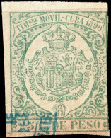 ESPAGNE / ESPANA - COLONIAS (Cuba) 1890 "TIMBRE MOVIL" Fulcher 1334 25c Verde - Usado - Kuba (1874-1898)