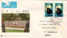 AFRIQUE DU SUD AFFRANCHISSEMENT COMPOSE SUR LETTRE  POUR LA FRANCE 1972 - Storia Postale