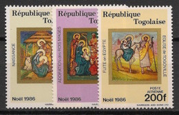 TOGO - 1986 - Poste Aérienne PA N°YT. 624 à 626 - Noel - Neuf Luxe ** / MNH / Postfrisch - Togo (1960-...)