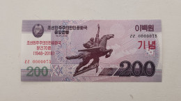 Korea Commemorative 2018 (2008) 200 Won UNC 0000075 - Corée Du Nord