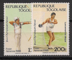 TOGO - 1988 - Poste Aérienne PA N°YT. 651 à 652 - Seoul / Olympics - Neuf Luxe ** / MNH / Postfrisch - Togo (1960-...)