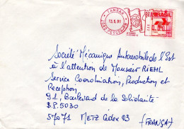 BRESIL TP + EMA SUR LETTRE POUR LA FRANCE 1991 - Briefe U. Dokumente