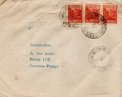 BRESIL AFFRANCHISSEMENT COMPOSE SUR LETTRE POUR LA FRANCE 1950 - Covers & Documents