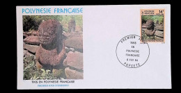 CL, FDC, 1 Er Jour, Polynésie Française, Papeete, 8 Fév. 84, Tikis En Polynésie Française - Briefe U. Dokumente