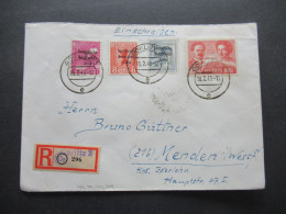 SBZ 18.2.1949 Mi.Nr.229 MiF Mit Marken Mit Aufdruck Einschreiben Not R-Zettel Görlitz 3 - Menden In Westfalen Mit Ank St - Storia Postale