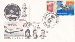 USA JAV 1983 Space Cover STS 7 EDWARDS SALLY RIDE FIRST FOMEN ASTRONAUT - Briefe U. Dokumente