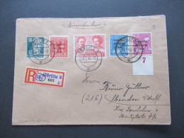 SBZ 1.1949 Nr.229 MiF Marken Mit Aufdruck Einschreiben Not R-Zettel Görlitz 3 - Menden In Westfalen Mit Ank Stp. - Storia Postale