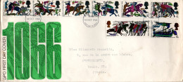 GB LETTRE FDC POUR LA FRANCE 1966 900 ANS BATAILLE D'HASTINGS - 1952-1971 Dezimalausgaben (Vorläufer)