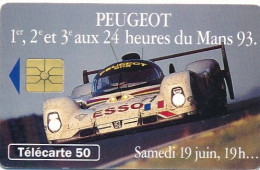 Télécarte France (07/93) Peugeot 24 H Du Mans 93 (motif, état, Unités, Etc Voir Scan) + Port - Unclassified