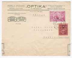 Lettland Brief Mit MIF Der Zeiss Werke "Optika" Ab Riga Nach Zehlendorf Zoll - Lettonie