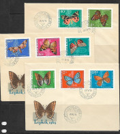 HONGRIE 1969 FDC PAPILLONS  YVERT  N°2034/2041 - Papillons