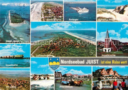 73093711 Juist Nordseebad Kirche Fliegeraufnahme Inselbahn  Juist - Juist