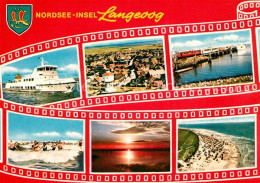 73093641 Langeoog Nordseebad Faehre Fliegeraufnahme Strand Langeoog - Langeoog