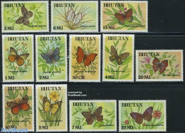Bhutan 1990 Butterflies 12v, Mint NH, Nature - Butterflies - Bhutan