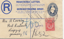 South Africa 1922: Registered Letter Capetown To Leipzig, BPA 10: Köln-Deutz - Autres & Non Classés