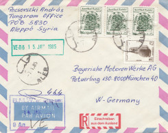 1985: Air Mail Registered To BMW München, Einschreiben A.d. Ausland - Syria