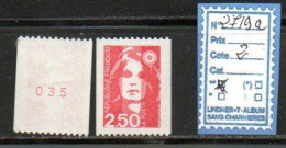 PHOTO Recto-verso  Roulettes N° Rouge ** N° 2719a - Coil Stamps