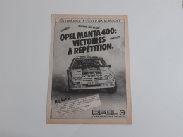 Opel Manta 400 - Publicité De Presse Automobile - Voitures