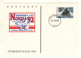 Entier Postal NORVEGE NORGE Oblitération KRISTIANSAND S 09/10/1992 - Postwaardestukken