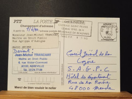 Code Postal, Carte Postale, Circulée En Franchise "Changement D'adresse? Communiquez Votre Code Postal". - Cartas & Documentos