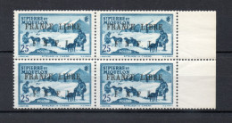 SAINT PIERRE ET MIQUELON N° 253 BLOC DE QUATRE TIMBRES  NEUF SANS CHARNIERE COTE  120.00€  ATTELAGE ANIMAUX - Unused Stamps