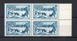 SAINT PIERRE ET MIQUELON N° 253 BLOC DE QUATRE TIMBRES  NEUF SANS CHARNIERE COTE  120.00€  ATTELAGE ANIMAUX - Ungebraucht