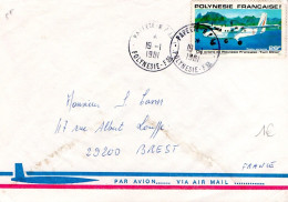 POLYNESIE SEUL SUR LETTRE POUR LA FRANCE 1981 - Covers & Documents