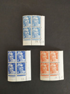 FRANCE TIMBRE STAMP LOT COIN DATE Marianne Gandon 717 720 722 Neuf** - Unused Stamps