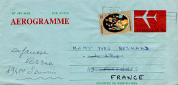 AUSTRALIE AEROGRAMME POUR LA FRANCE 1975 - Cartas & Documentos