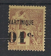 MARTINIQUE - 1888 - N°Yv. 7 - Type Alphée Dubois 01 Sur 2c - Neuf * / MH VF - Neufs