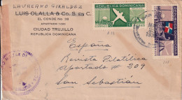 CARTA 1939  CIUDAD TRUJILLO    CENSURA  MILITAR SAN SEBASTIAN - Dominican Republic