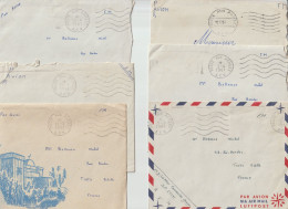 MP 142 . 8 Enveloppes, Courriers . Cachet . 6 Poste Aux Armées AFN . 2 * . 1967 . Algérie . - Guerra De Argelia