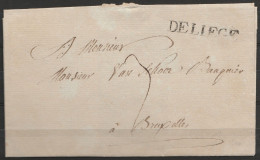 L.datée Août 1790 Pour BRUXELLES + Griffe "DELIEGE" + Port 3 - 1714-1794 (Oesterreichische Niederlande)