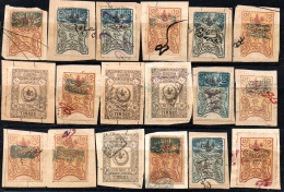 2550.GREECE,18 TURKEY REVENUES OVERPR. FOR USE IN CRETE,7 SCANS - Revenue Stamps