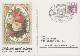 Privatpostkarte PP 106/99 Tag Der Briefmarke Blumen SSt MANNHEIM 24.10.1982 - Enveloppes Privées - Neuves
