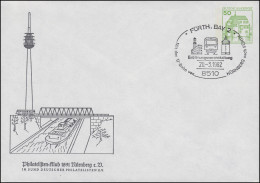 Privatumschlag PU 113/26 Philatelsten-Club Nürnberg SSt FÜRTH U-Bahn 20.3.1982 - Enveloppes Privées - Neuves