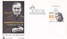 FDC  ESPAÑA  2000   JOSE MARIA ESCRIVA - Cristianismo