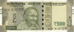 INDIA P114f13 500 RUPEES 2021 LETTER U   #8CD   XF - Indien