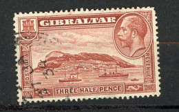 GIB  Yv. N° 92B Dent 13,5x14 Fil (o)  1 1/2p  Rocher Cote  5,5  Euro BE   2 Scans - Gibraltar