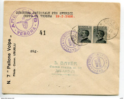 Verona V Gara Aeronautica - Pallone N. 7 Volpe - Storia Postale (Posta Aerea)